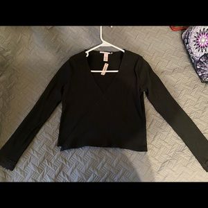 Black cross front shirt